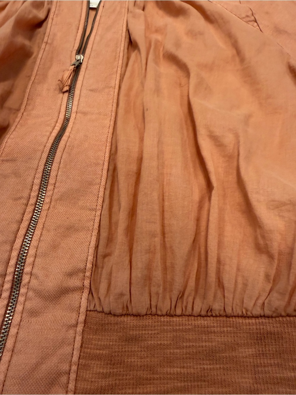 Anthropologie Hei Hei Hilltop Cropped Bomber Jacket Peach Apricot Small - Picture 6 of 8